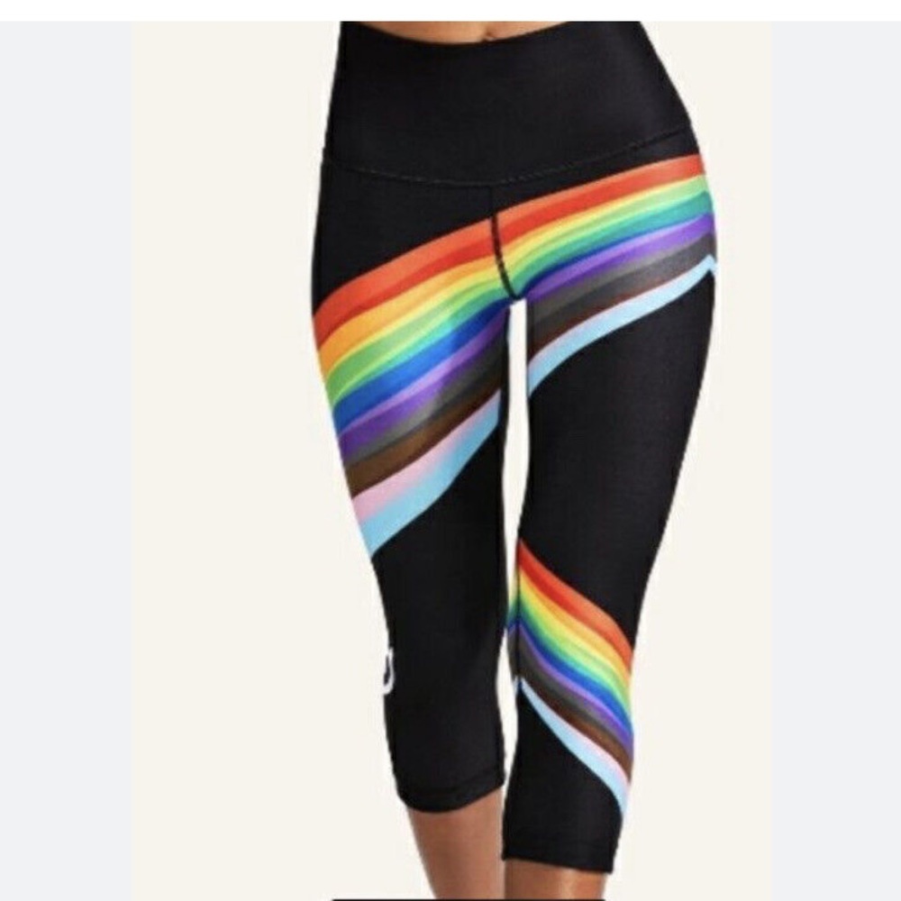 Peloton pride rain bow crop leggings size small